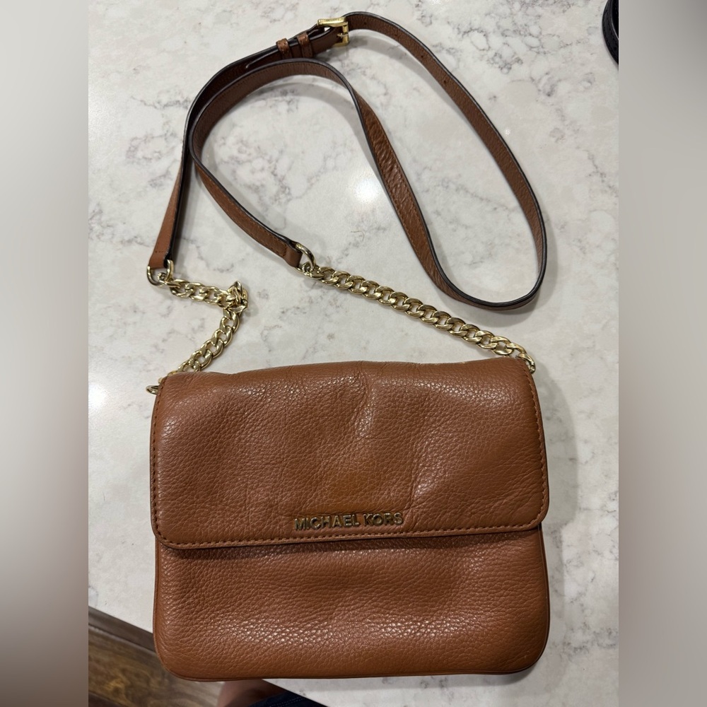 Michael Kors Brown Leather Crossbody Bag